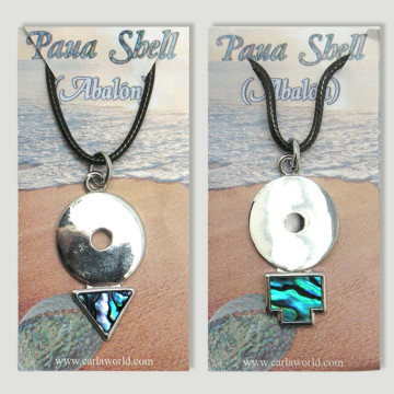 Abalone Pendant with cord. 60. Model: symbols