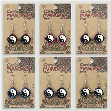 Pendientes silverplated. 84. Yin Yang. Surtidos