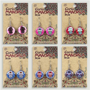 Silver-plated earrings. 92. Hand of Fatima Circle. Assorted