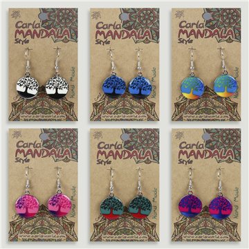 Silver-plated earrings. 96. Tree of Life Circle. Assorted