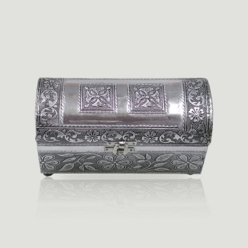Caja cofre metal flor 17x7x10cm