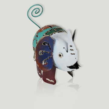 Elefante hierro pintado de color. 9cm