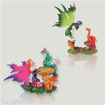 Ninfa dragão em resina. Modelos sortidos. 16cm