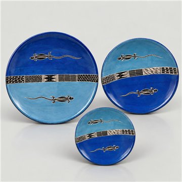 Set/3 bowls lagarto azul 30,25,15cm
