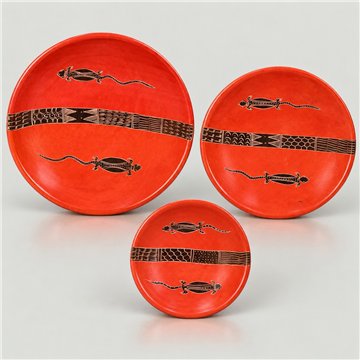 Set/3 bowls lagarto rojo-mar.30,25,15cm