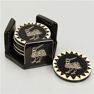 Posavasos PJK pajaro negro 6x10cm