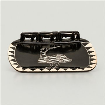 Jabonera elef. PJ pajaro negro 15x11cm