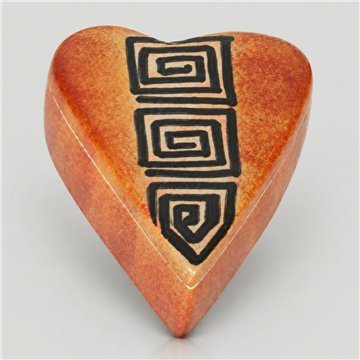 Caja corazon PJK espiral naranja 9x13cm