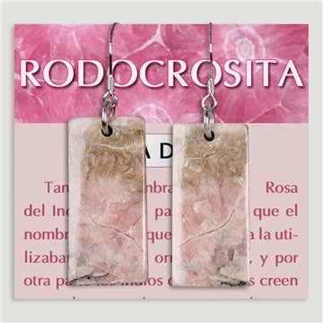 Boucles d’oreilles ARGENT. Rhodochrosite. Formes assorties