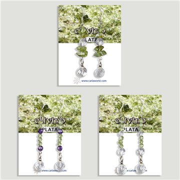 Boucles d’oreilles ARGENT. Olivine. Formes assorties
