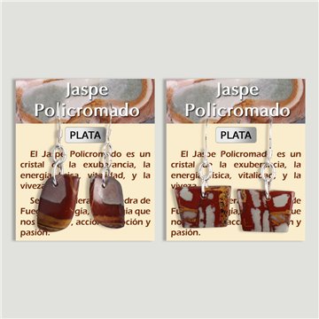 Boucles d’oreilles ARGENT. Jaspe Polychrome. Formes assorties