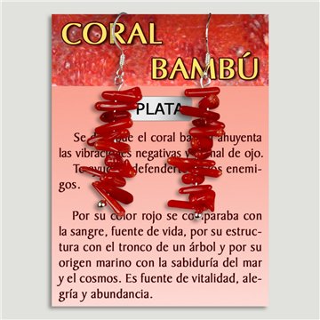 Boucles d’oreilles ARGENT. Corail. Chips