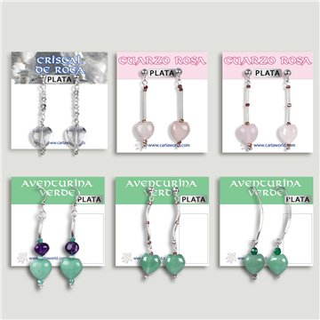 Boucles d’oreilles ARGENT. Cœur. Assorties  