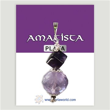 Pendentif ARGENT. Minéraux assortis. Formes assorties