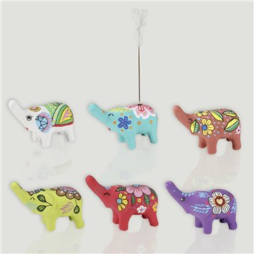 Portaincienso. Elefante papel maché. Colores surtidos. 11x95x5cm