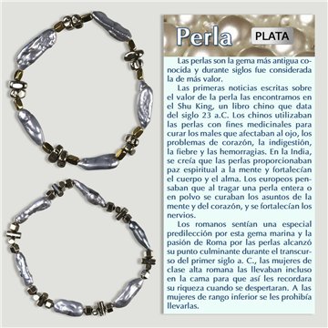 Pulseira. Pérola alongada cinzenta + Hematite colorida. Sortidas
