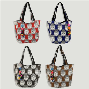 Sac en tissu de Bouddha. Couleurs assorties. 42x38cm