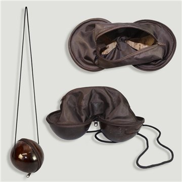 Sac en noix de coco de 13cm avec fermeture éclair et cordelette. 58cm environ