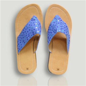 Sandália com Lantejoulas Modelo 08 Azul Escuro