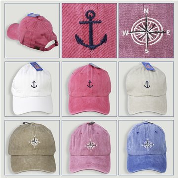 Gorra. 04. Algodón 100%. Ancla/Rosa de los vientos. Surtidos