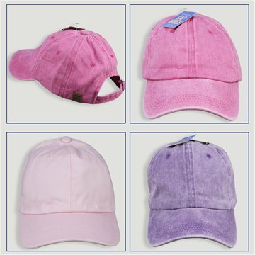 Cap. 26. 100% cotton. Pinks and purple