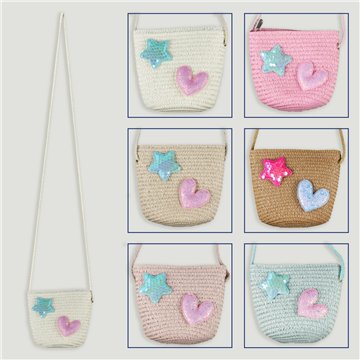 Bolsa infantil. 06. Modelo estrela e coração. Cores surtidas