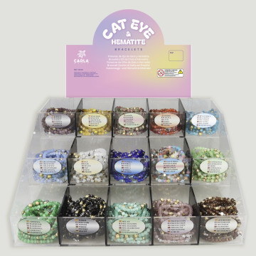 CAT EYE BRACELETS. Pulseira olho de gato em ouro/prata. 360 peças
