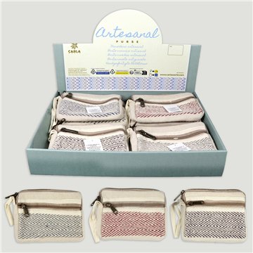 ARTESANAL PURSE. Monedero algodón rectangular. surtidos. 15x11cm