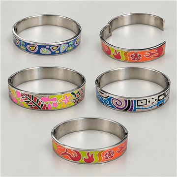Pulsera Acero. Modelo rígida con dibujos abstracto