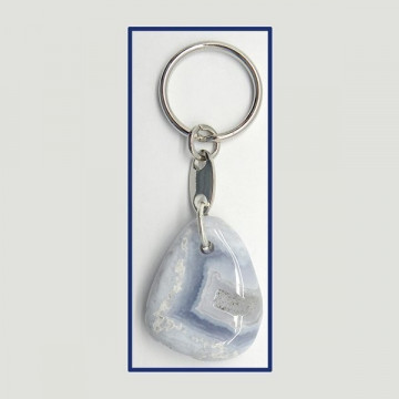 Llavero con mineral. SAGITARIO - Calcedonia